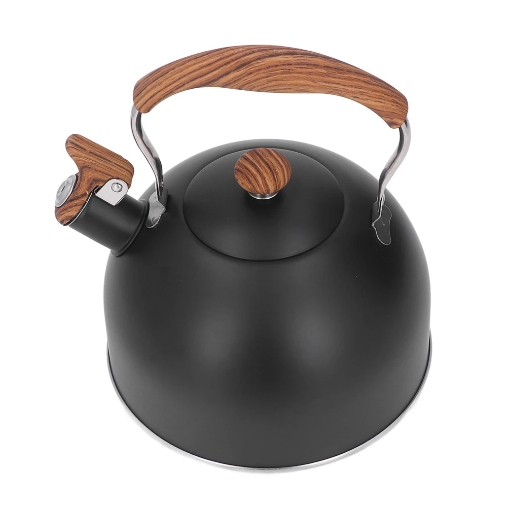 2.5L Whistling Tea Kettle Stainless Steel Wood Pattern Handle for Tea Coffee Milk Water