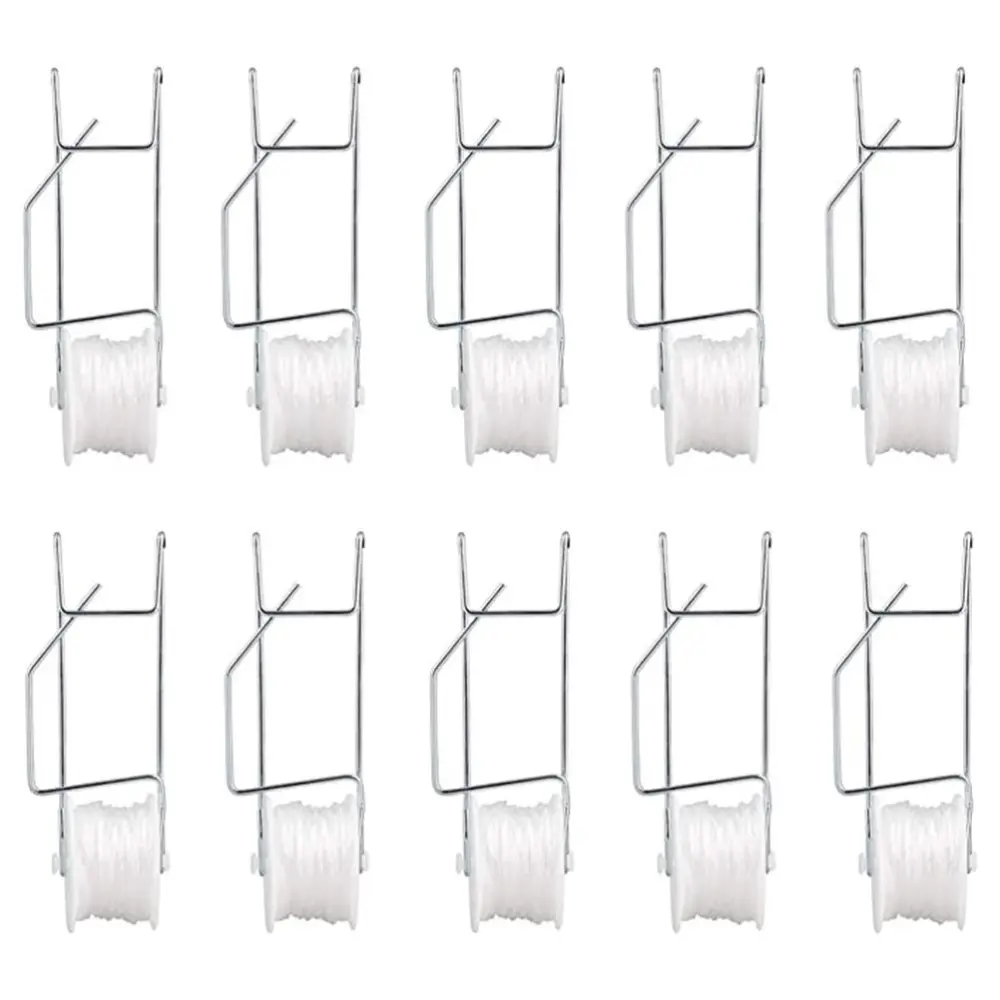 10Pcs Tomato Trellis Roller Hooks Tomato Support Hooks Plant Roller Hook with 15M String Plant Cages Supports Roller Hook for Plant Fruit