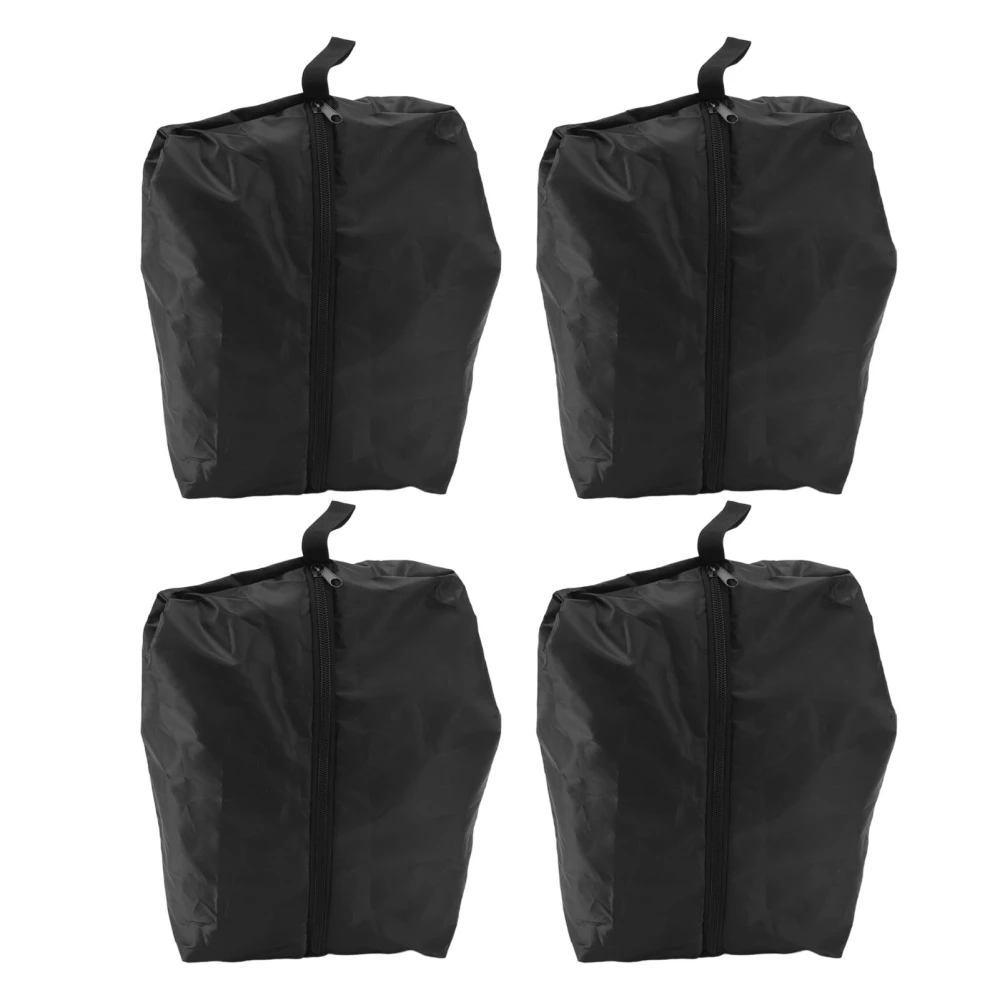 4PCS Travel Shoe Bags Large Capacity Waterproof Black Travel Clothes Storage Bag with Zipper for Home Travelling Gym 37x23CM