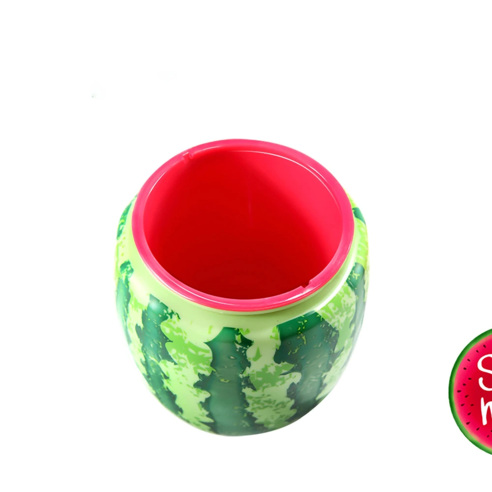 Fruit Shape Cup Double Layer Straw Cold Insulation Leakproof Plastic Cup for Summer Type1 300mL-500mL