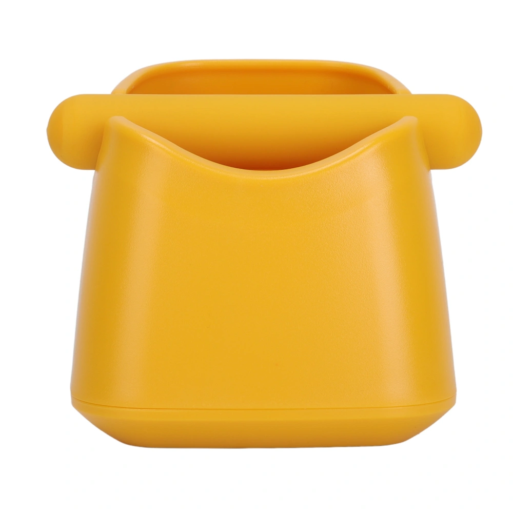 Coffee Knock Box Drop Resistant Prevent Slip Small Knock Container with Removable Knock Bar for Coffee Ground Yellow