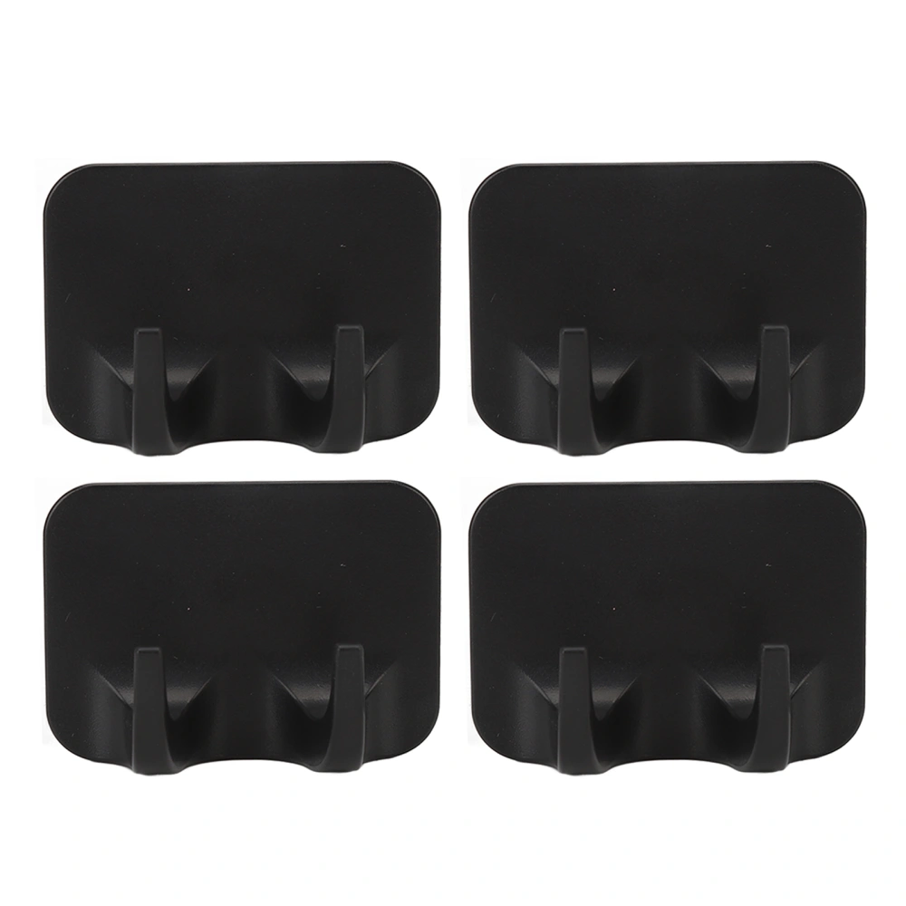 4 Pcs Self Adhesive Wall Hook Strong Stickiness Waterproof Rust Scratch Resistant Double Head Adhesive Hook for Bathroom Black