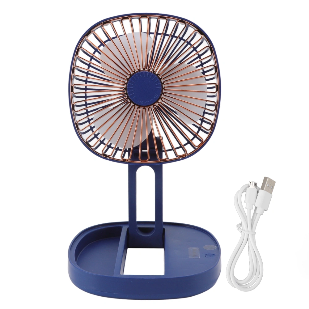 USB Desktop Fan Three Wind Speed Low Noise Fragrance Tank Design Foldable Portable Desk Fan for Home Dormitory Office Blue