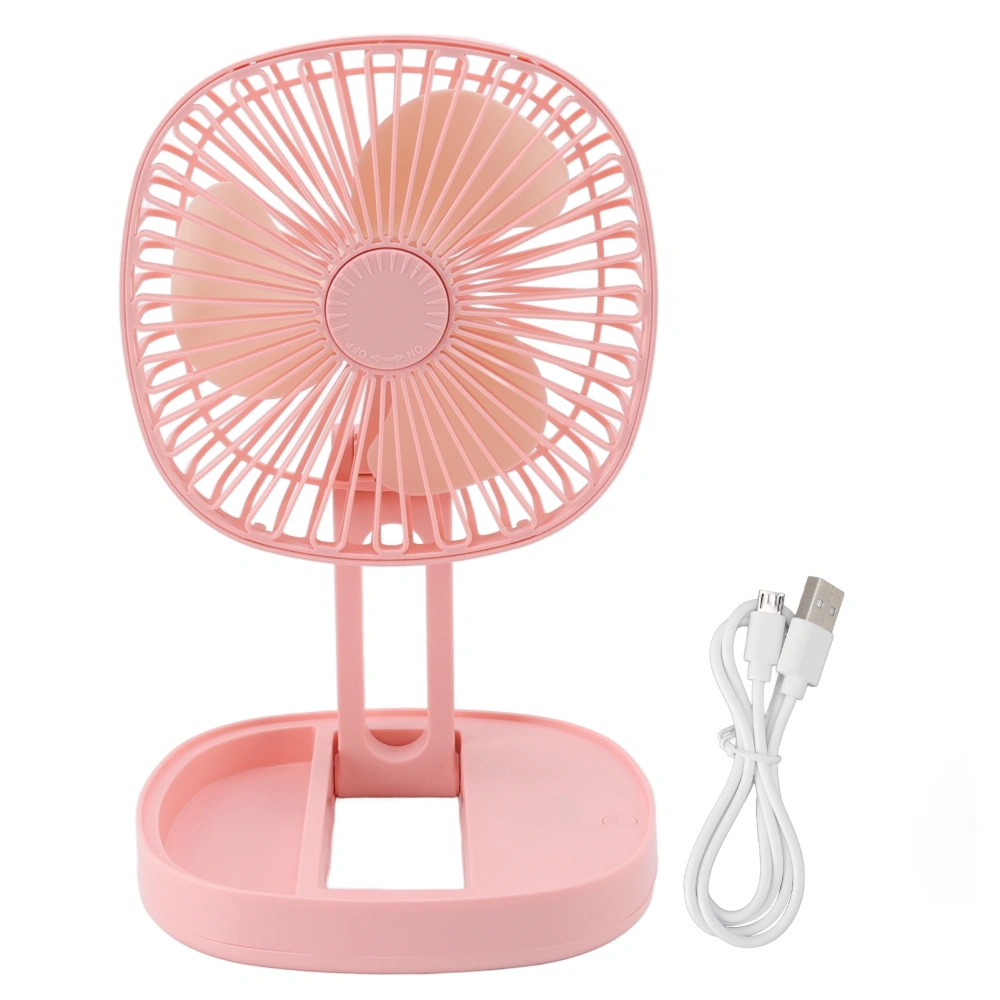 USB Desktop Fan Three Wind Speed Low Noise Fragrance Tank Design Foldable Portable Desk Fan for Home Dormitory Office Pink