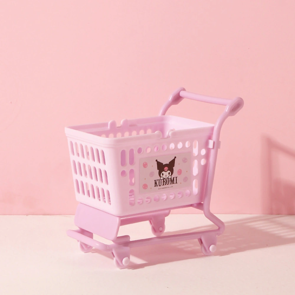 Mini Shopping Cart Stroller Cartoon Pattern Supermarket Handcart Storage Toy Desktop Ornament Organizer Type 1