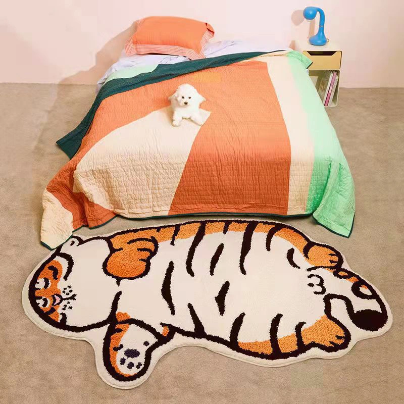 Carpet Cute Cartoon Tiger Pattern Soft Anti Slip Home Decoration Carpet Floor Mat for Bedroom Bedside Children Room Tiger F 40x60cm