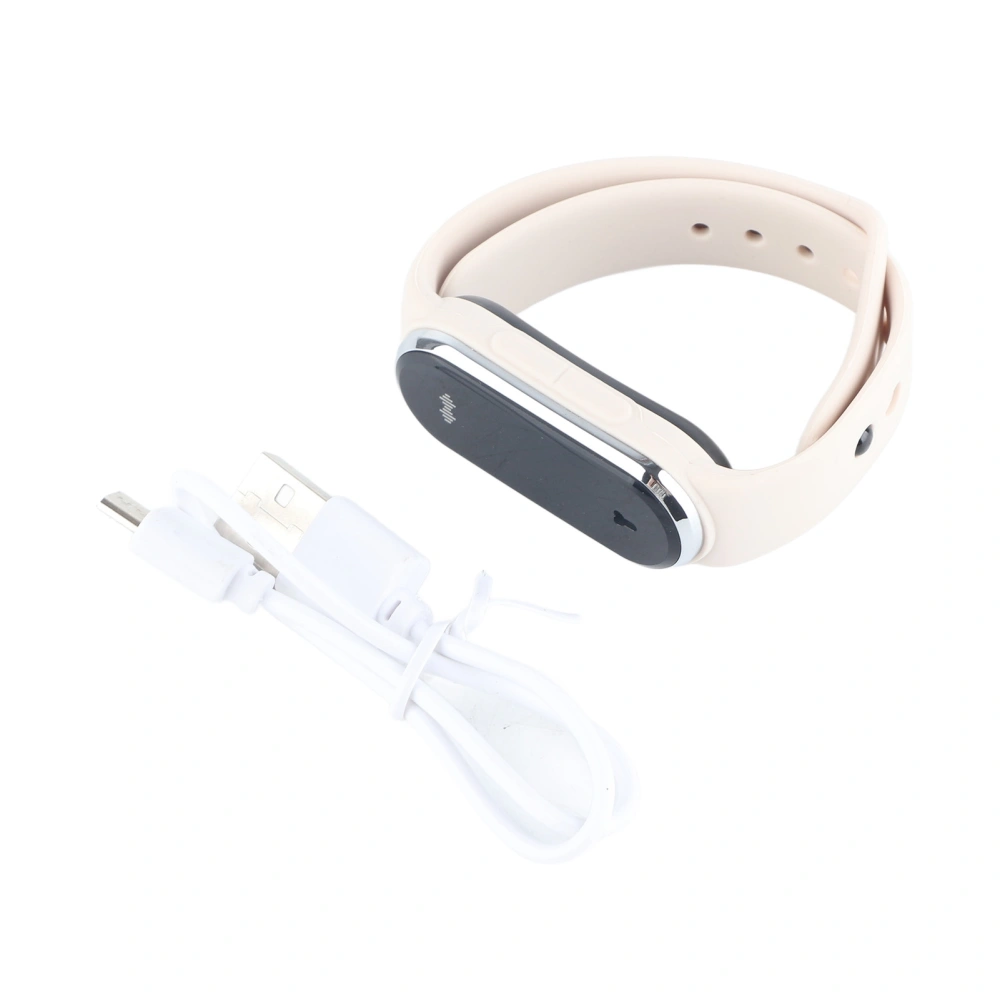 Mosquito Repellent Bracelet 5V 1A 90mah USB Rechargeable Step Counting Temperature Ultrasonic Wristband White