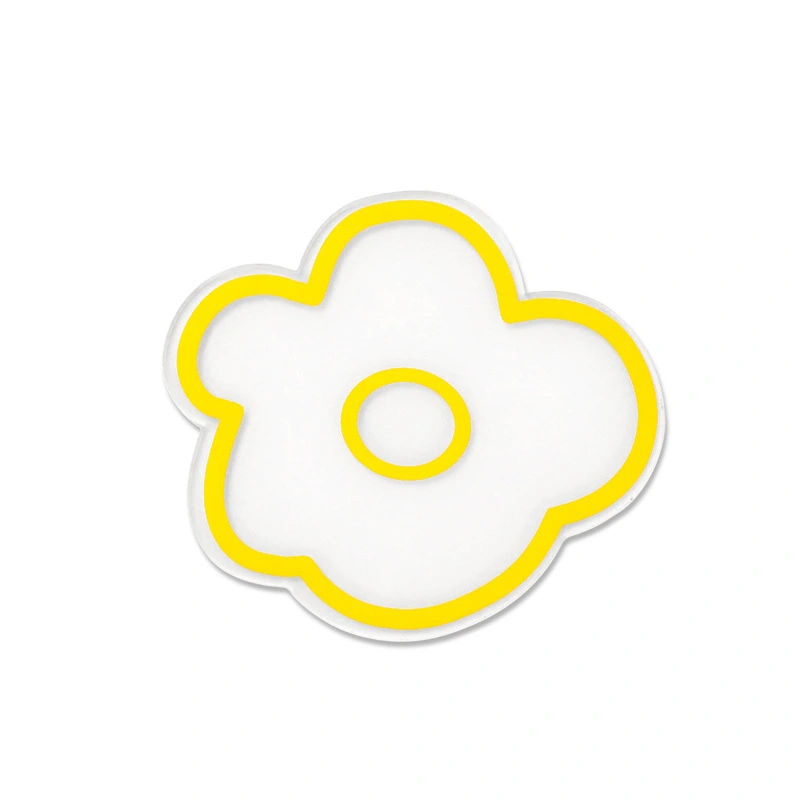 Acrylic Flower Coaster Heat Insulation Cute Flower Transparent Stable NonslipAcrylic Coasters Yellow