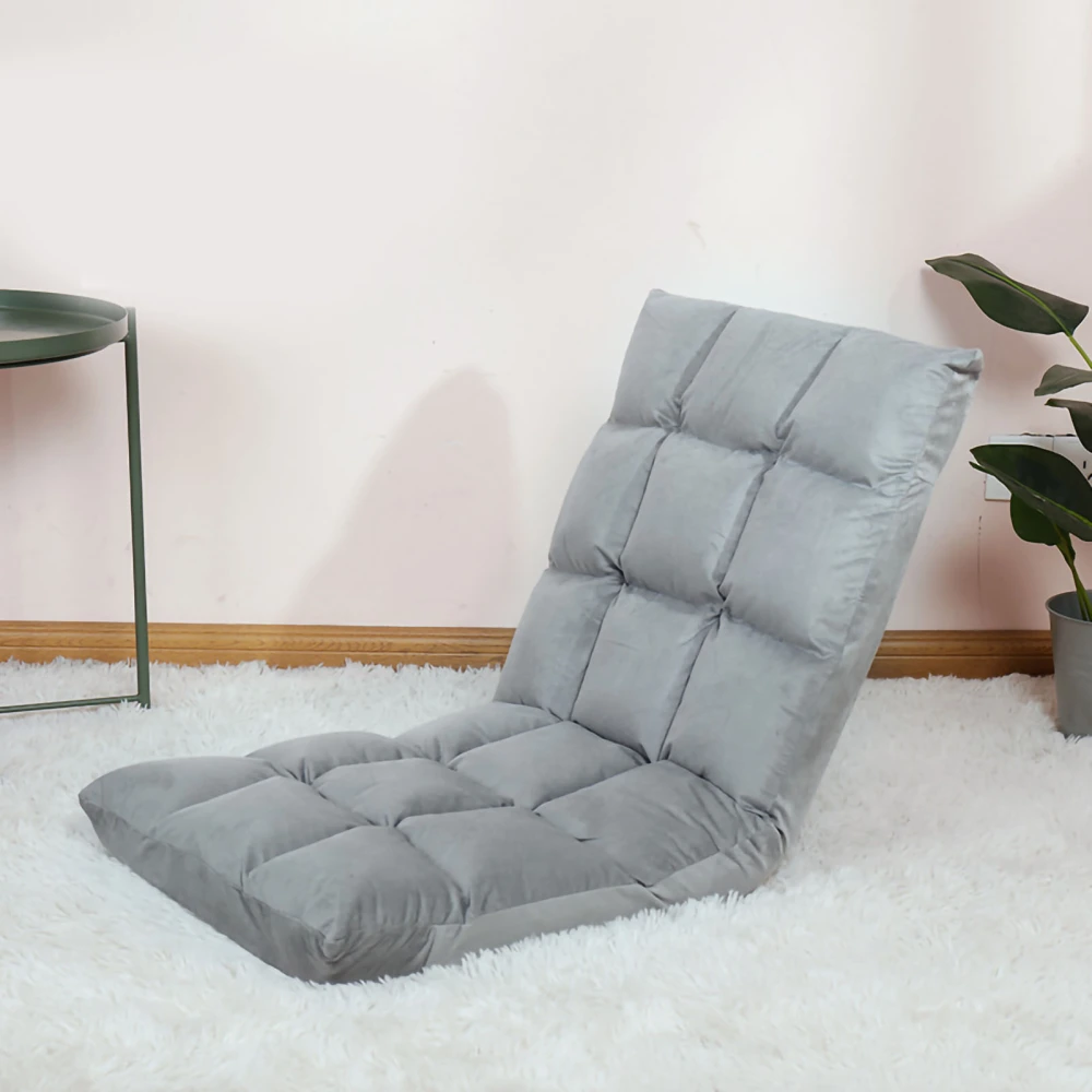 Floor Seat Sofa Chair Foldable Adjustable Floor Chair Sofa Bed Beanbag for Gaming Sleeping Relaxing Reading Grey