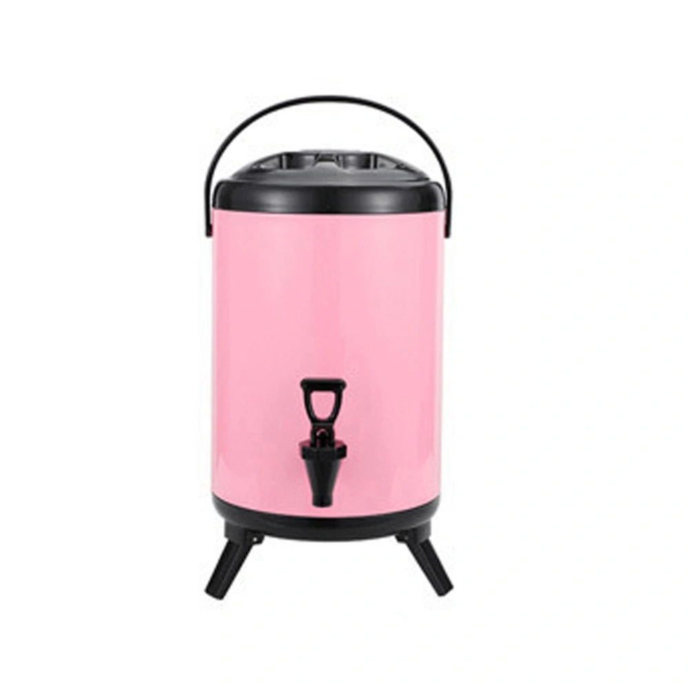 Insulated Hot and Cold Beverage Dispenser Bucket Stainless Steel Beverage Dispenser with Spigot for Milk Tea 8L Pink