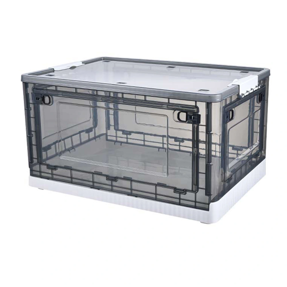 Storage Box Side Doors Clear Large Capacity Container with Wheel for Home Office Tea White 5 Door 88L