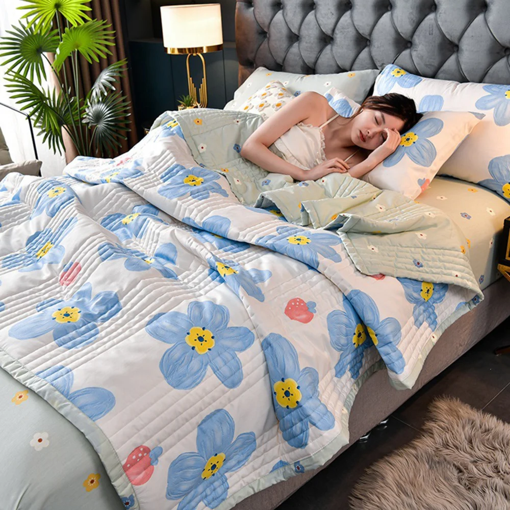 Air Conditioner Quilt Washable Cotton Lightweight Quilt Summer Comforter for Children Adult Type 4 200x230cm