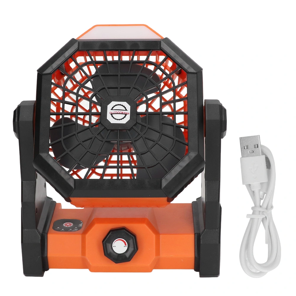 Outdoor Portable Fan Stepless Speed Control High Wind Fan Camping Light 7800mAh Rechargeable Battery for Picnic Fishing