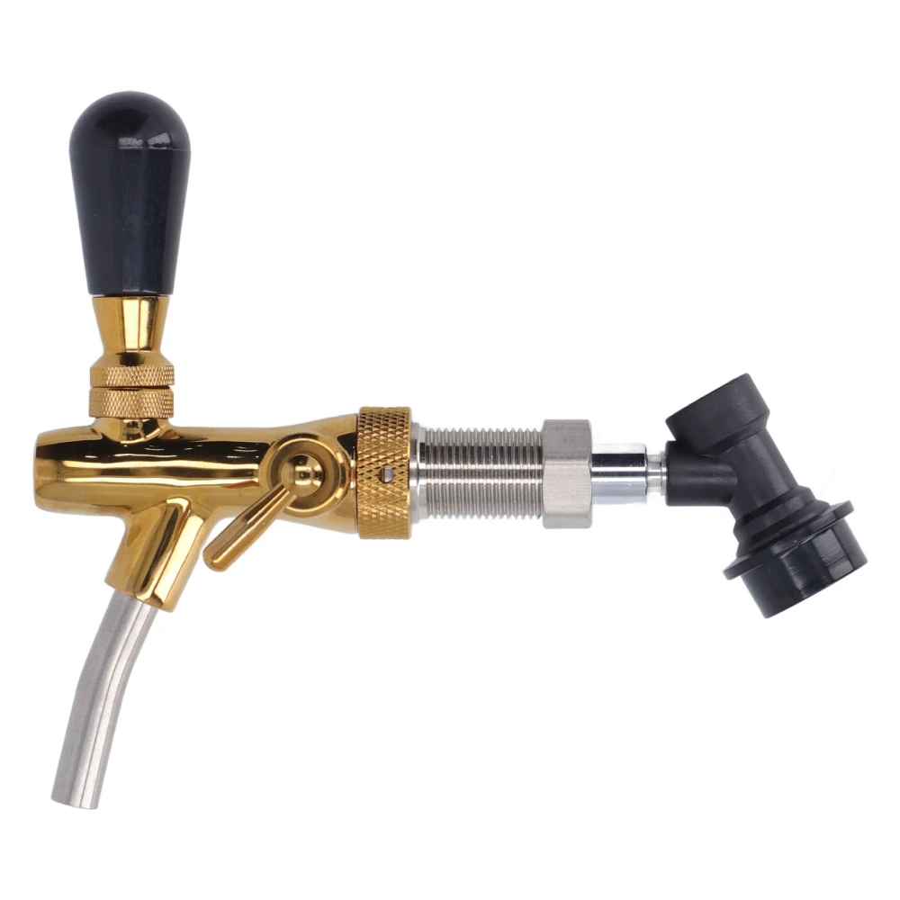 G5/8 Beer Faucet Brass Stainless Steel Beer Faucet Adjustable Beer Tap with Quick Connector