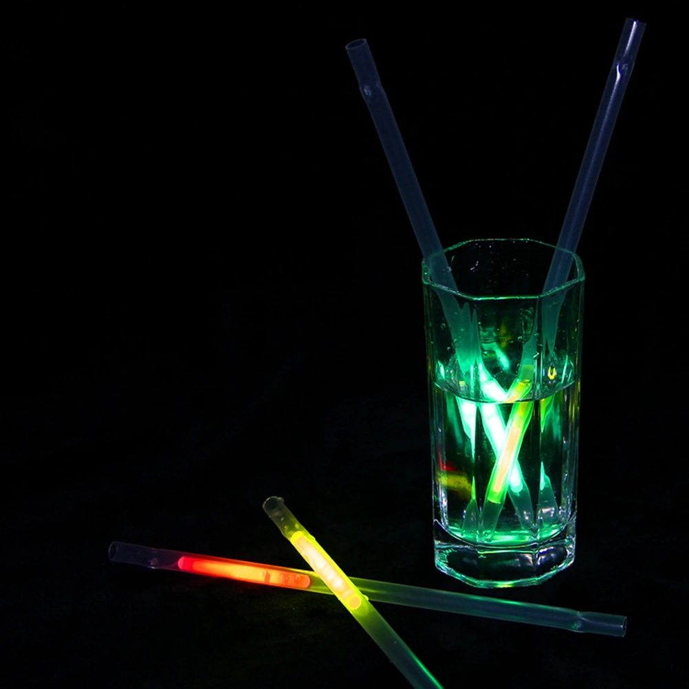50Pcs 2 in 1 Glowing Straws Sticks Glowing in the Dark Straws for Concerts Party Favors Weddings Kids Birthdays