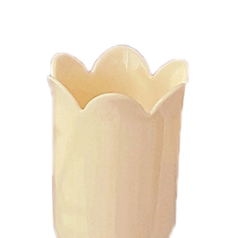 Pen Holder Tulip Shape Innovative Vintage Photo Props Large Capacity Pencil Holder for Office Study Room Home Yellow