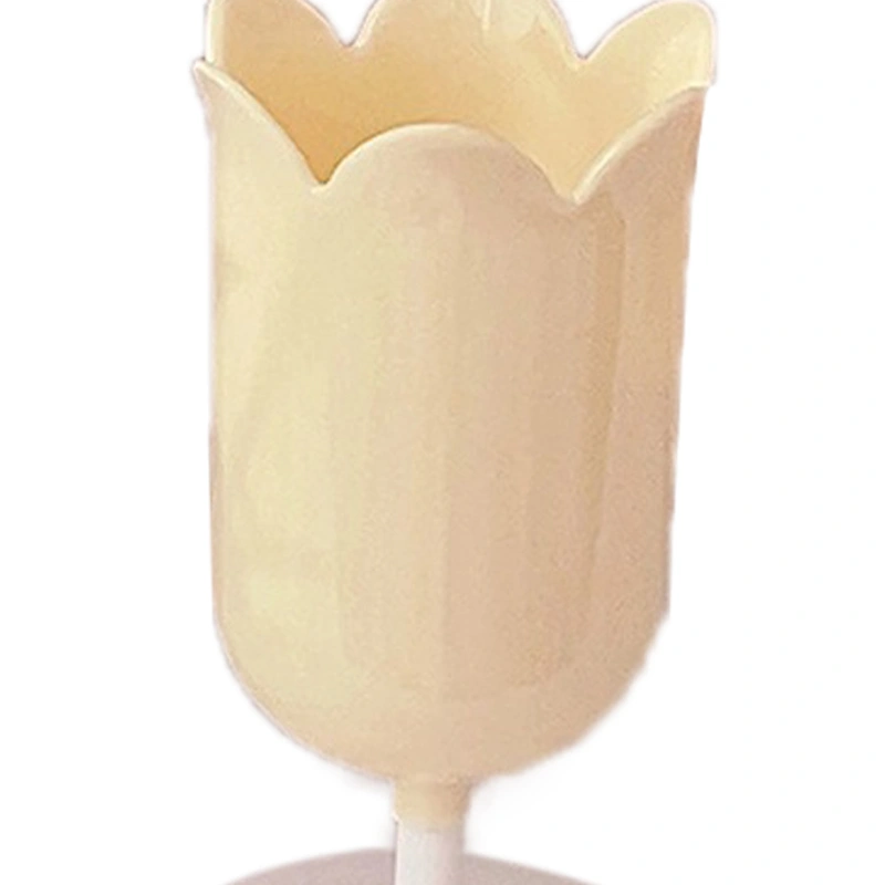 Pen Holder Tulip Shape Innovative Vintage Photo Props Large Capacity Pencil Holder for Office Study Room Home Yellow