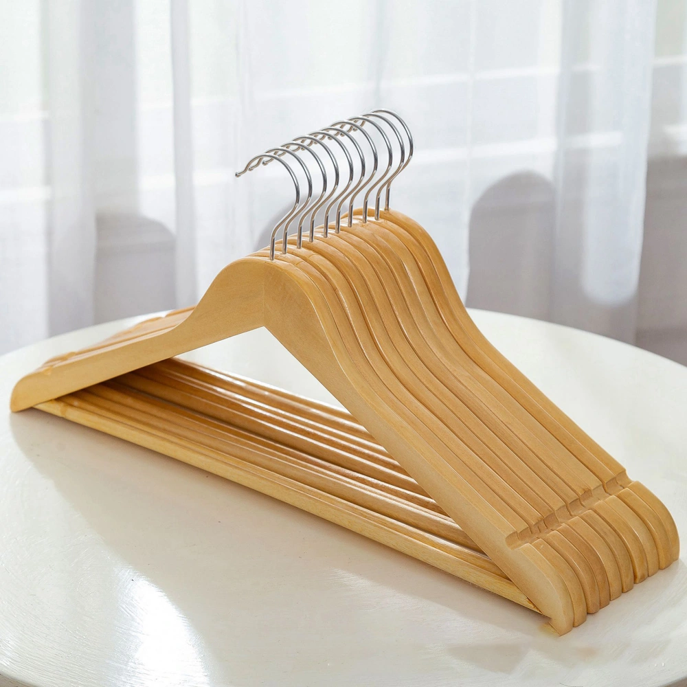 Wooden Coat Hanger Non Slip Clothes Hanging Rack 360 Degree Rotation Suit Hangers for Home 44.5cm 10pcs