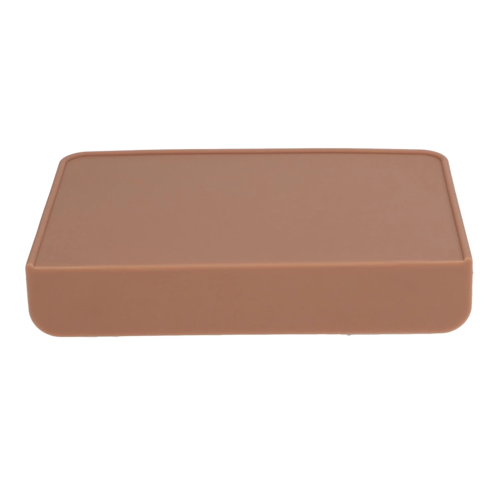 Silicone Coffee Tamping Pad Food Grade Coffee Machine Mat with 90 Degree Edge for Home Kitchen Brown