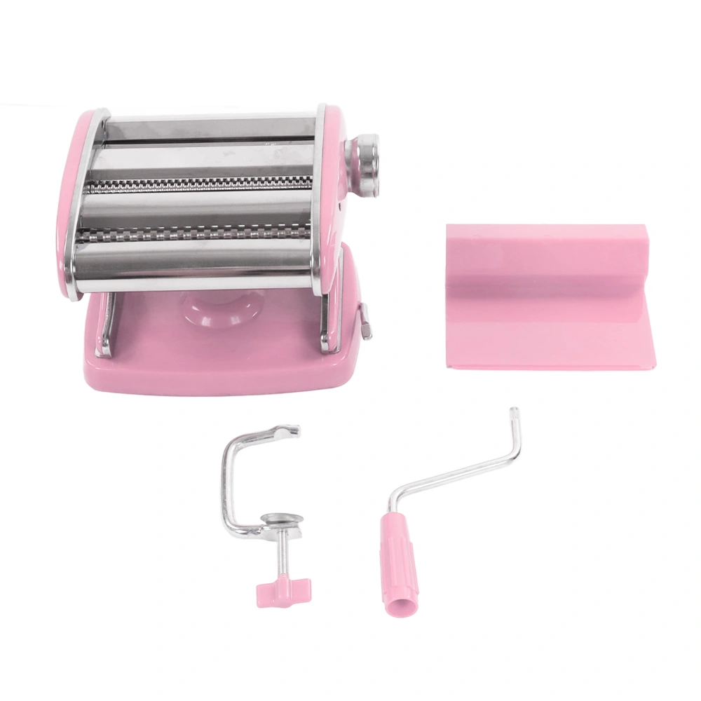 Pasta Maker Machine Sucker Type Household Stainless Steel Small Multifunction Noodle Press Manual Noodle Rolling Machine Pink Suction Cup 2 Knives