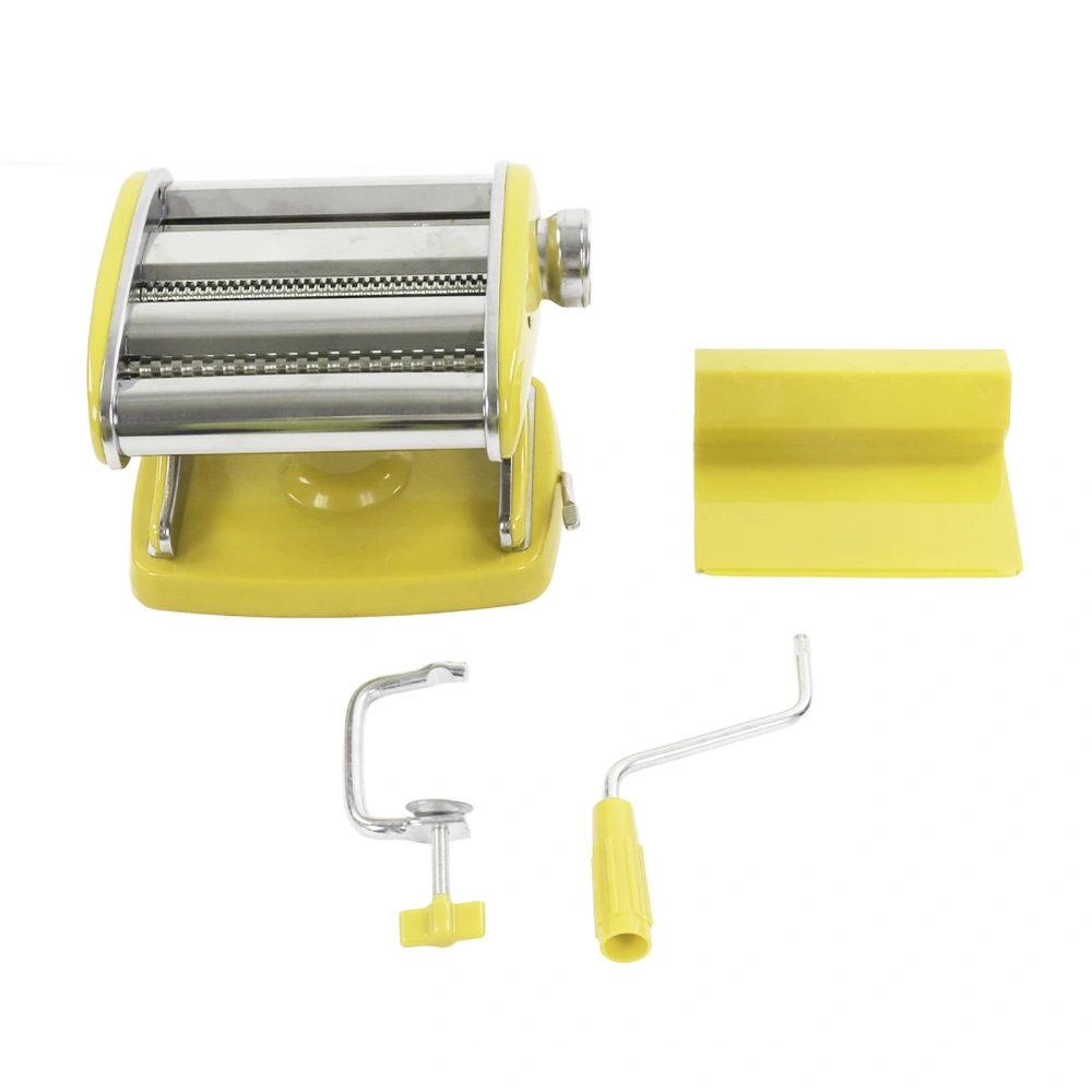 Pasta Maker Machine Sucker Type Household Stainless Steel Small Multifunction Noodle Press Manual Noodle Rolling Machine Yellow Suction Cup 2 Knives