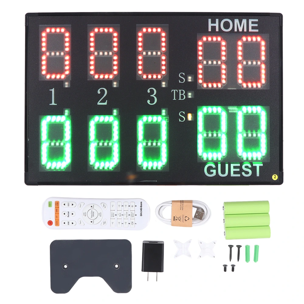 Tabletop LED Scoreboard Portable Digital Scoreboard Sports Electronic Scoreboard for Tennis Training Competition US 100‑240V