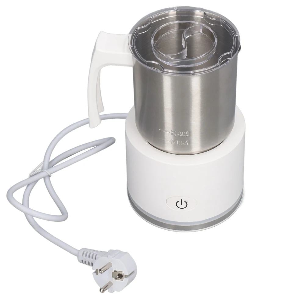 Electric Milk Frother Detachable Quiet Automatic Hot Cold Milk Foamer for Coffee Hot Chocolate EU Plug 220‑240V White