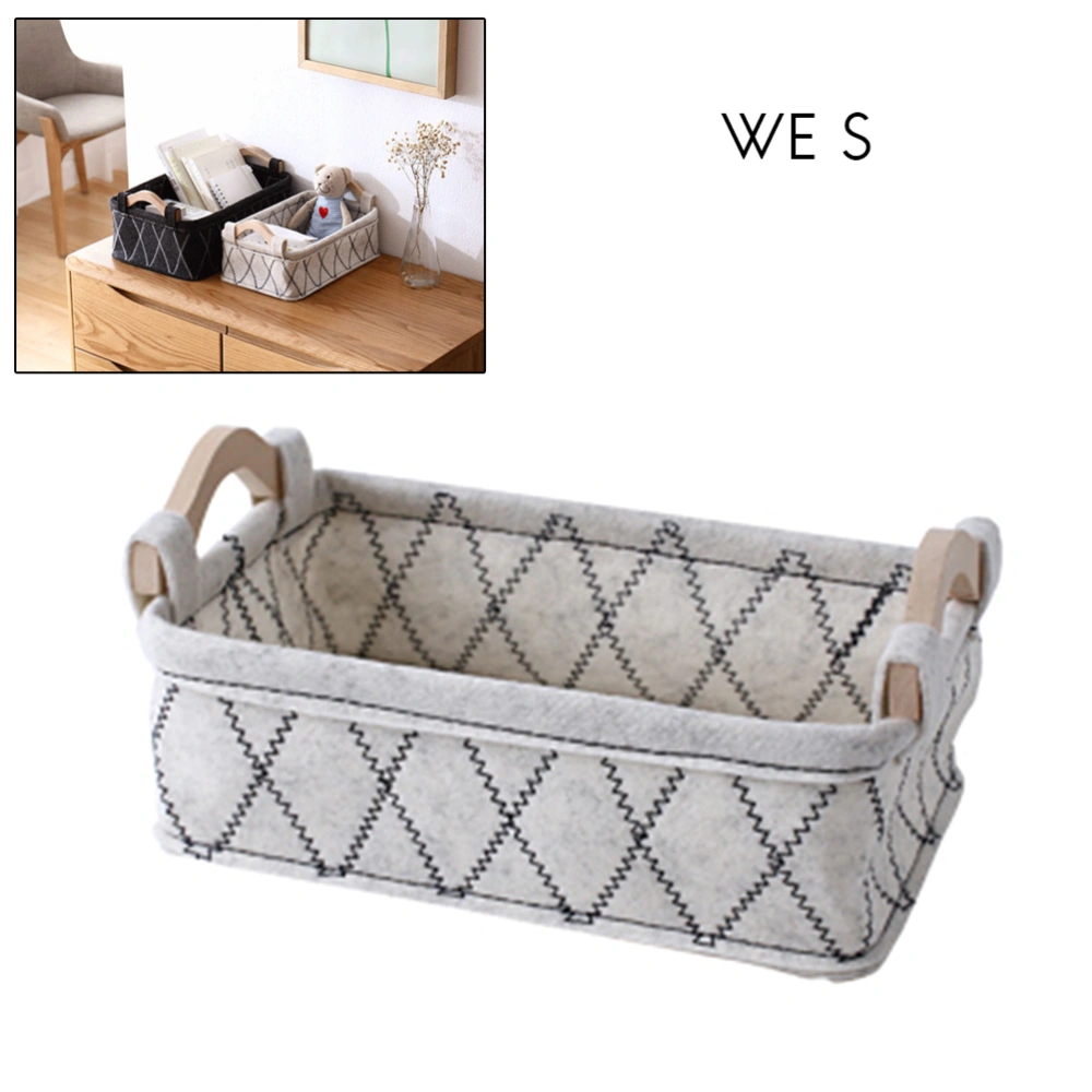 Felt Storage Basket Rectangular Laundry Storage Box Containers with Handles for Home Bedroom Bathroom Shelves Closet