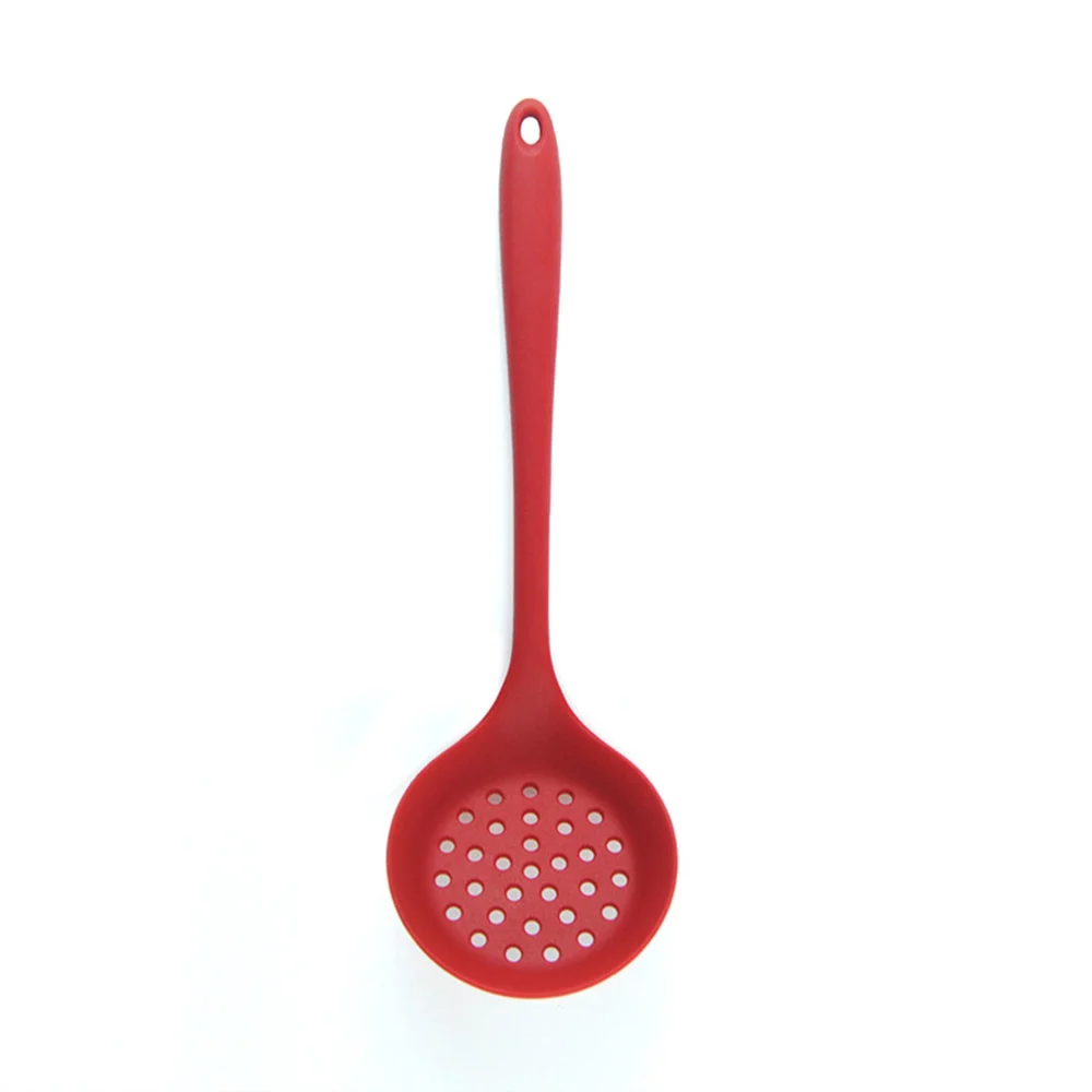 Silicone Slotted Skimmer Spatula Lightweight Slotted Spoon Skimmer Spoon Strainer Ladle with Long Handle