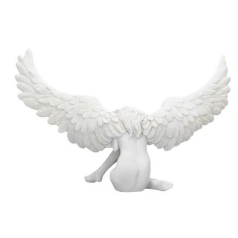 Angel Resin Ornaments Figurines Angel Wings DIY Crafts Sculpture Christmas Trees Decorations