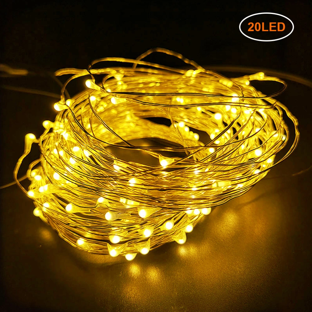 Silver Wire LED String Light Battery Powered Warm White Fairy Light Home Christmas Wedding Party Decoration