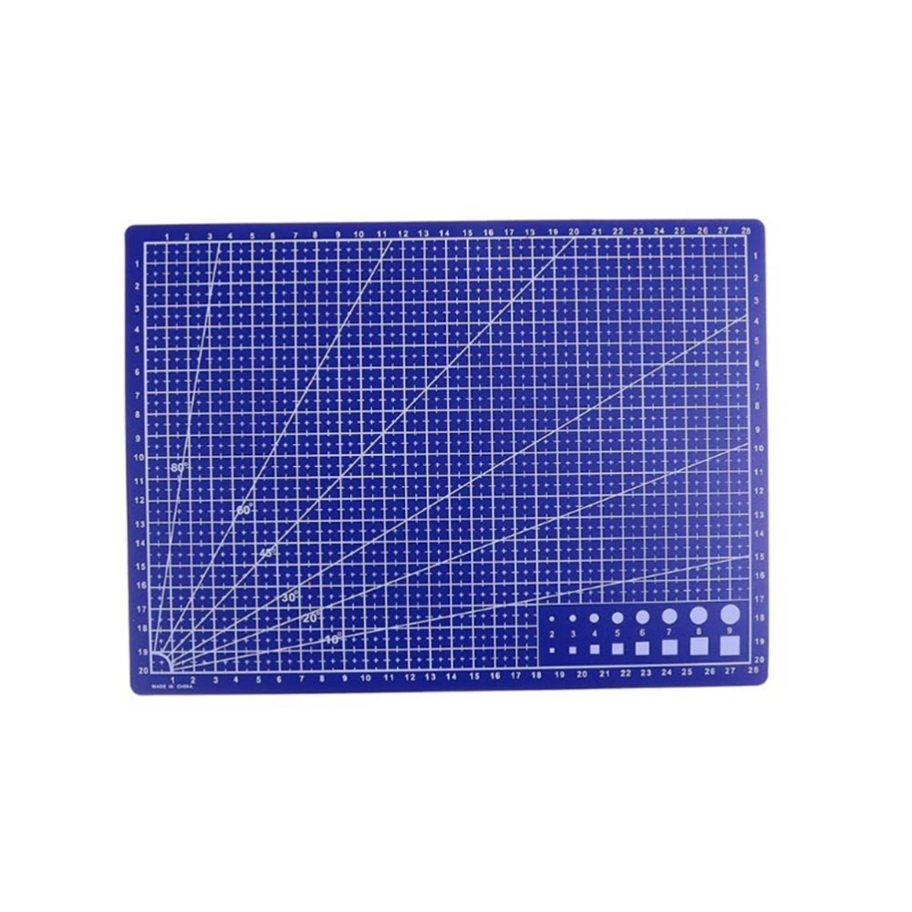 A4 PVC Grid Lines Cutting Board Professional Self Healing Cutting Mat Multipurpose for Quilting Sewing Scrapbooking DIY Craft Blue