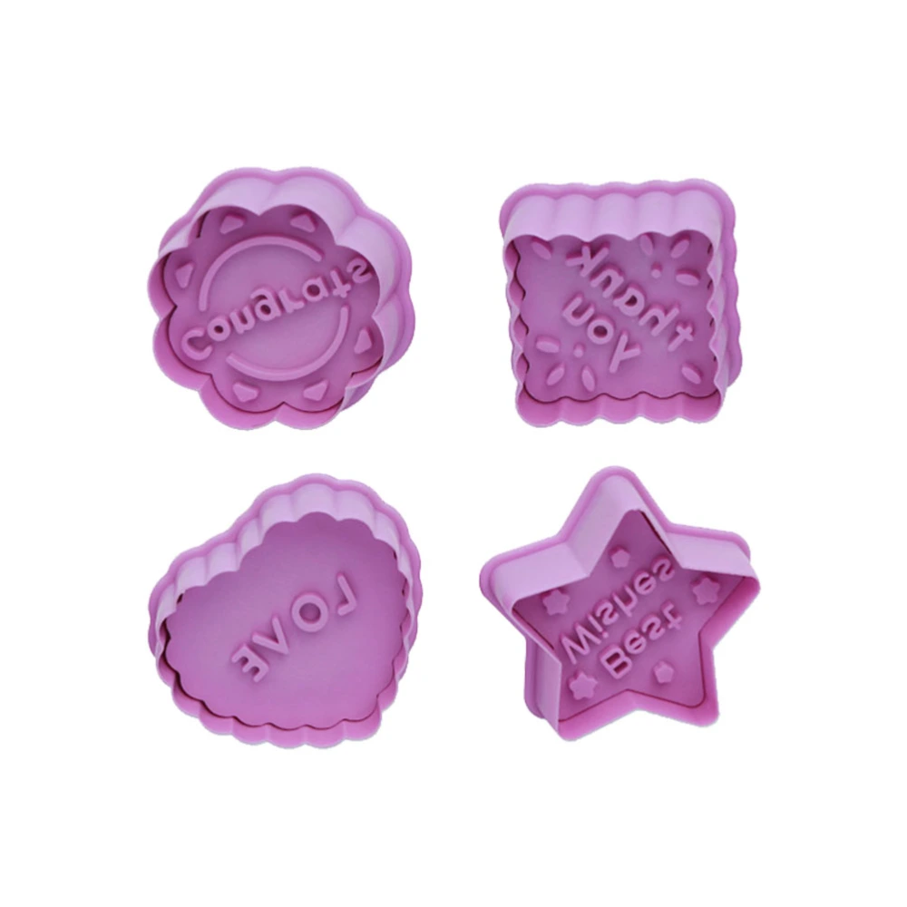 4Pcs Thanksgiving Christmas Baking Mold Biscuit Stamp 3D Biscuit Plunger Cutter DIY Baking Mold Cutters Kitchen Tools