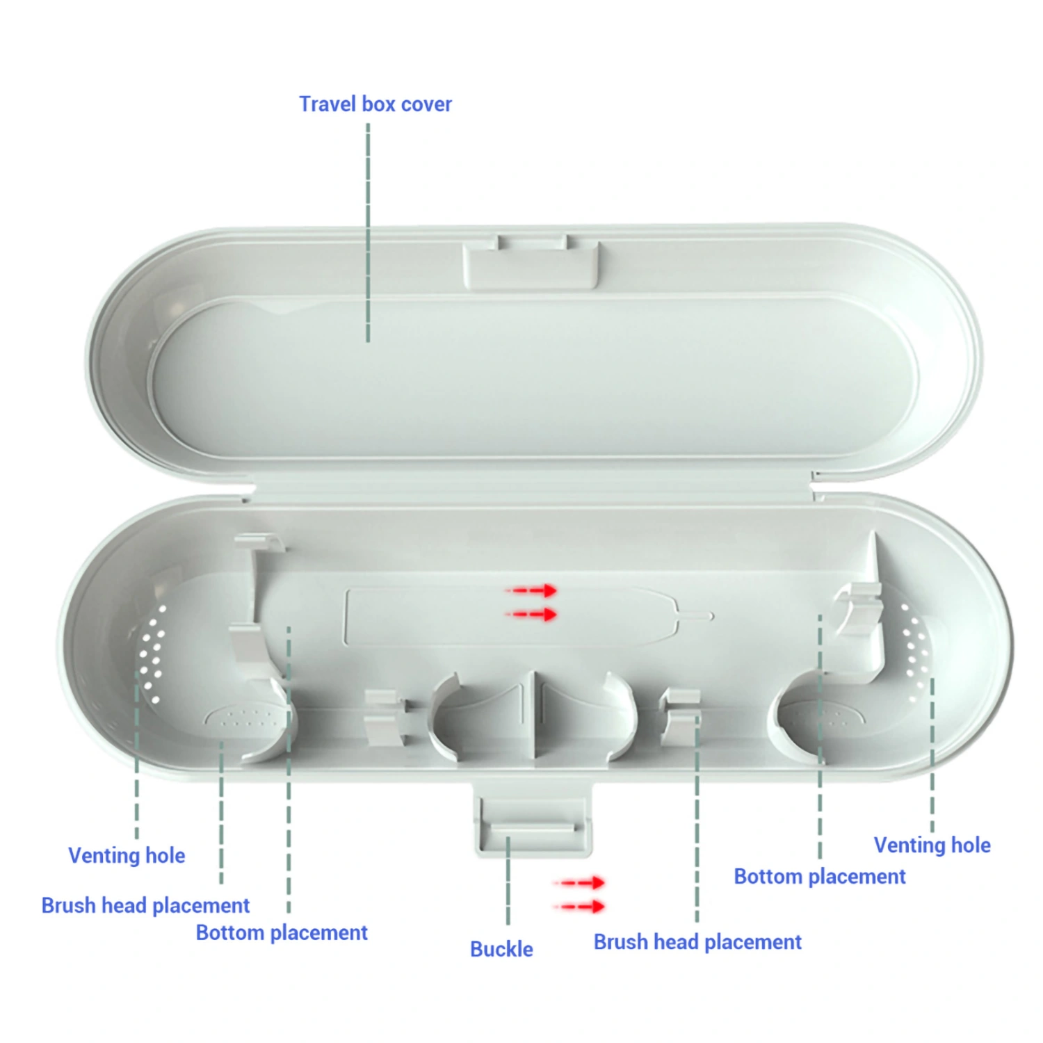 Portable Electric Toothbrush Heads Travel Case Protection Storage Box