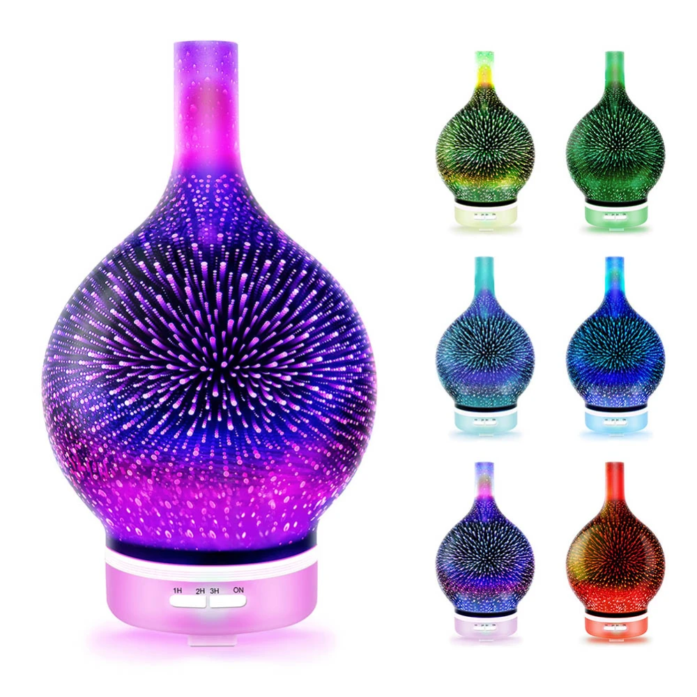 3D Firework Essential Oil Diffuser LED Aromatherapy Ultrasonic Humidifier