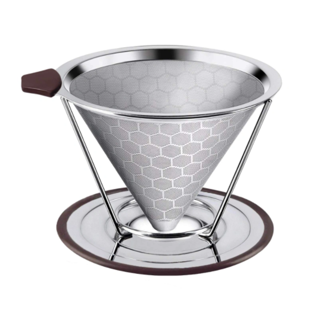 Pour Over Coffee Dripper Stainless Steel Coffee Filter Removable Dripper with Stand Reusable Cone Dripper