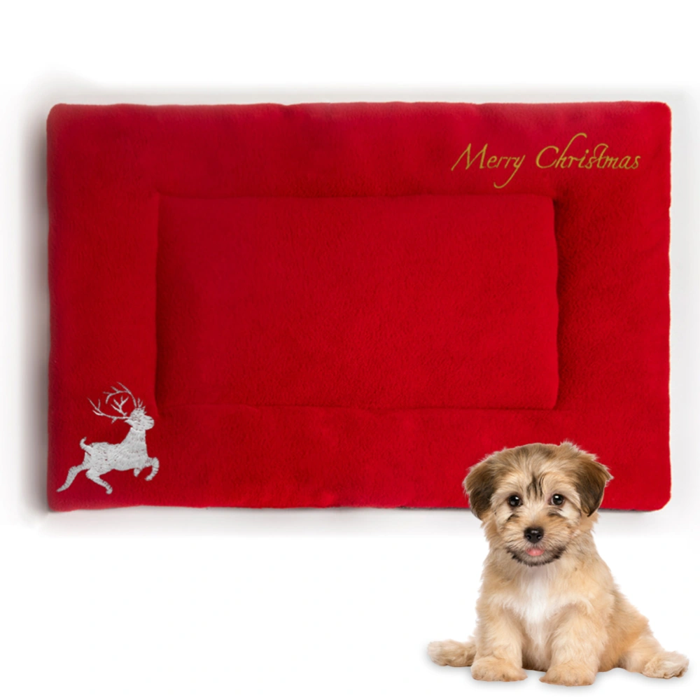 Christmas Theme Pet Cat Dog Bed Mat Pad Soft Warm Thick Kennel Cage Sofa Mat for Small Medium Large Dogs Sleeping