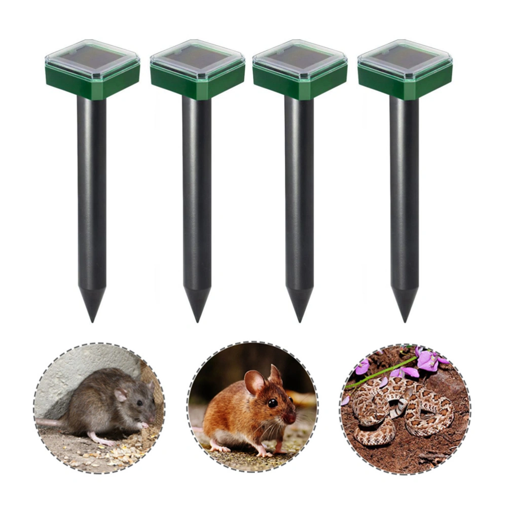 4 Pcs Ultrasonic Solar Mole Snake Mouse Pest Rodent Repeller Outdoor Garden Yard Anti Mosquito Snake Bird