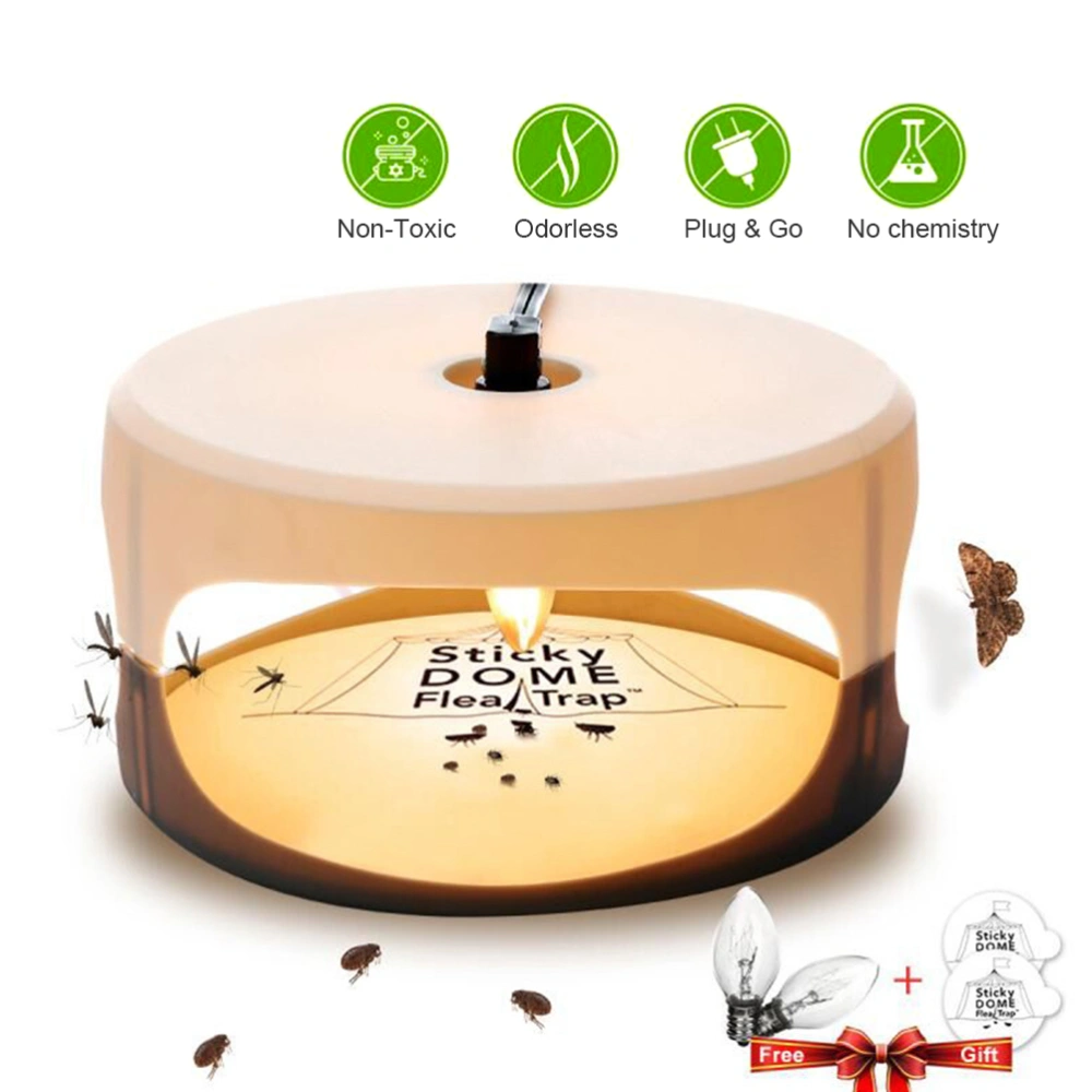 Electric Sticky Flea Killer Round Flies Trap Lamp Non Toxic Flea Trap for Home