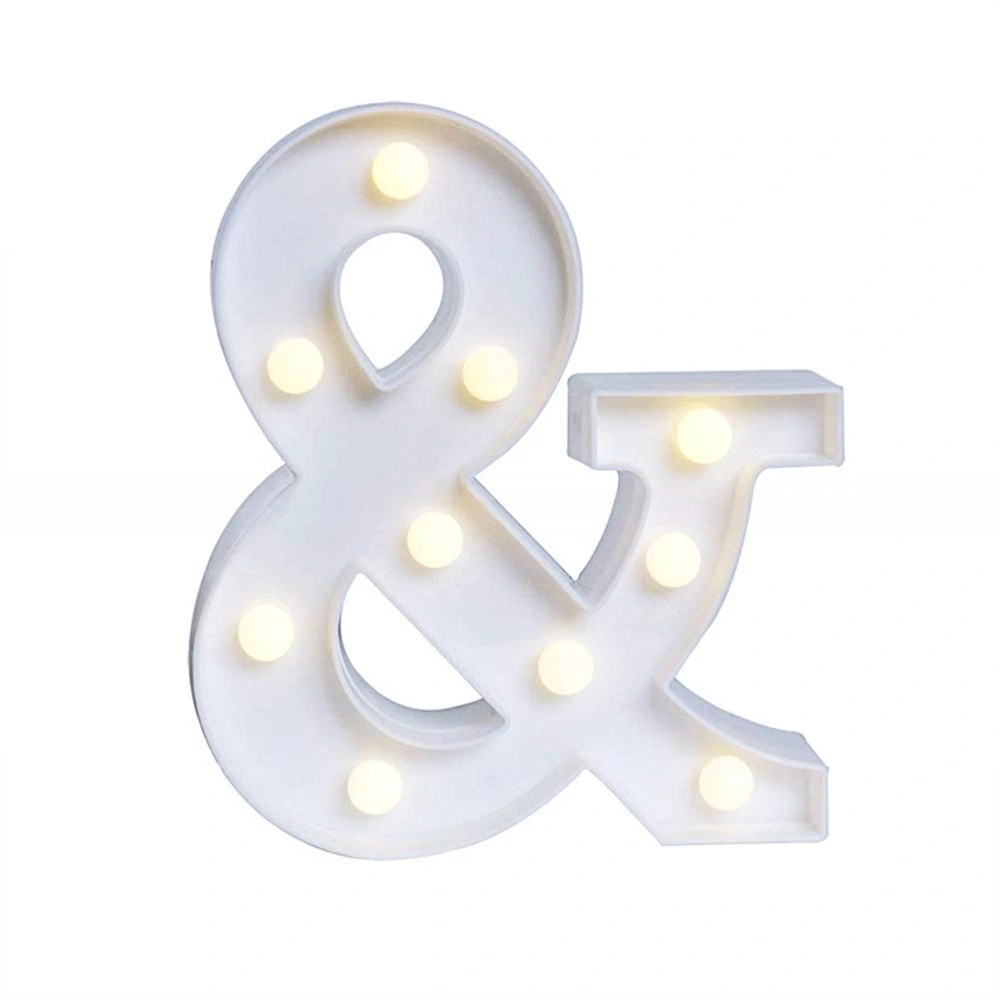 LED 26 Alphabet Letter Number Lights Ampersand and Symbol Love Heart Light Up Sign Lamp For Love Wedding Home Party Holiday Bar Decoration