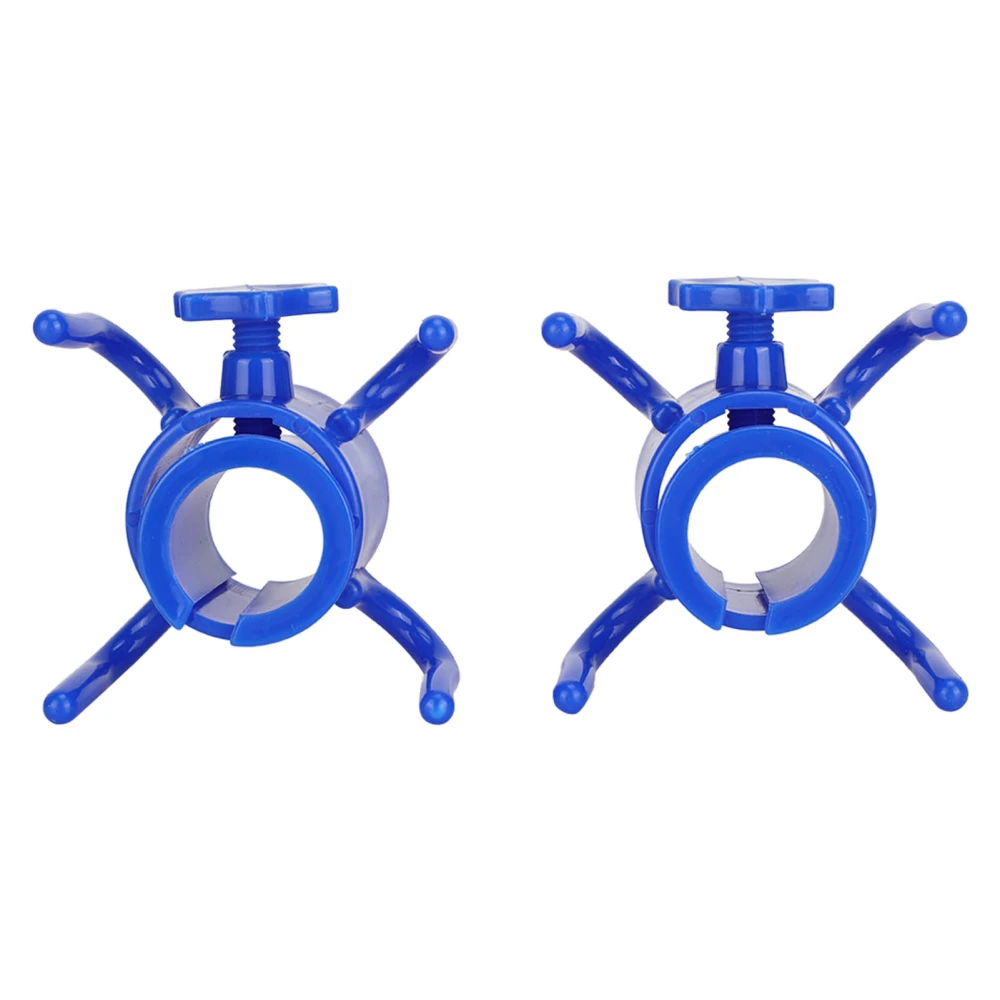 2Pcs Plastic Beach Umbrella Hanging Hook Umbrella Hanger 4 Prong Towel Hat Sunglasses Holder Blue