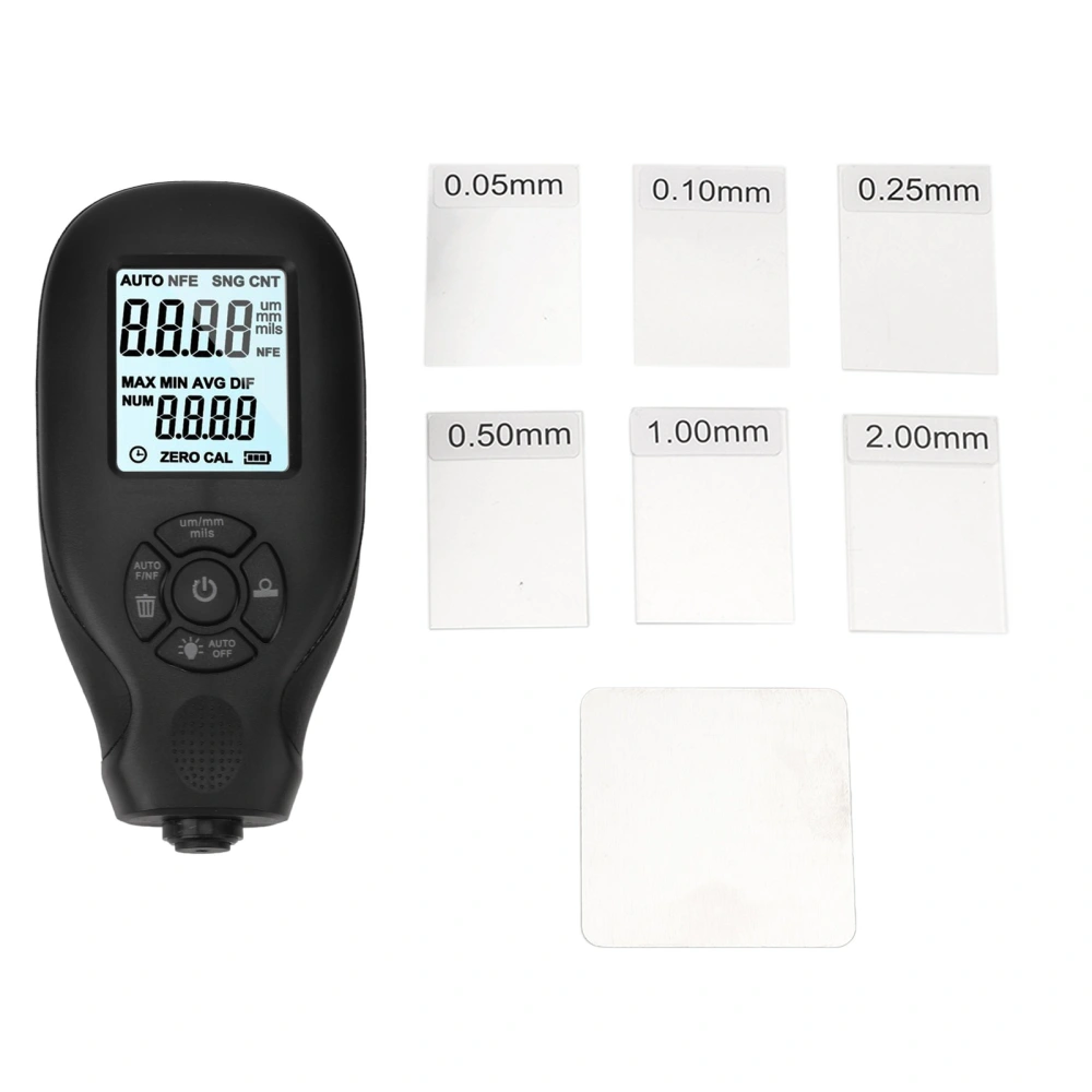 Coating Thickness Gauge ABS 0 to 2000um Paint Film Tester for Metal Work Automobile Works Paper Mill