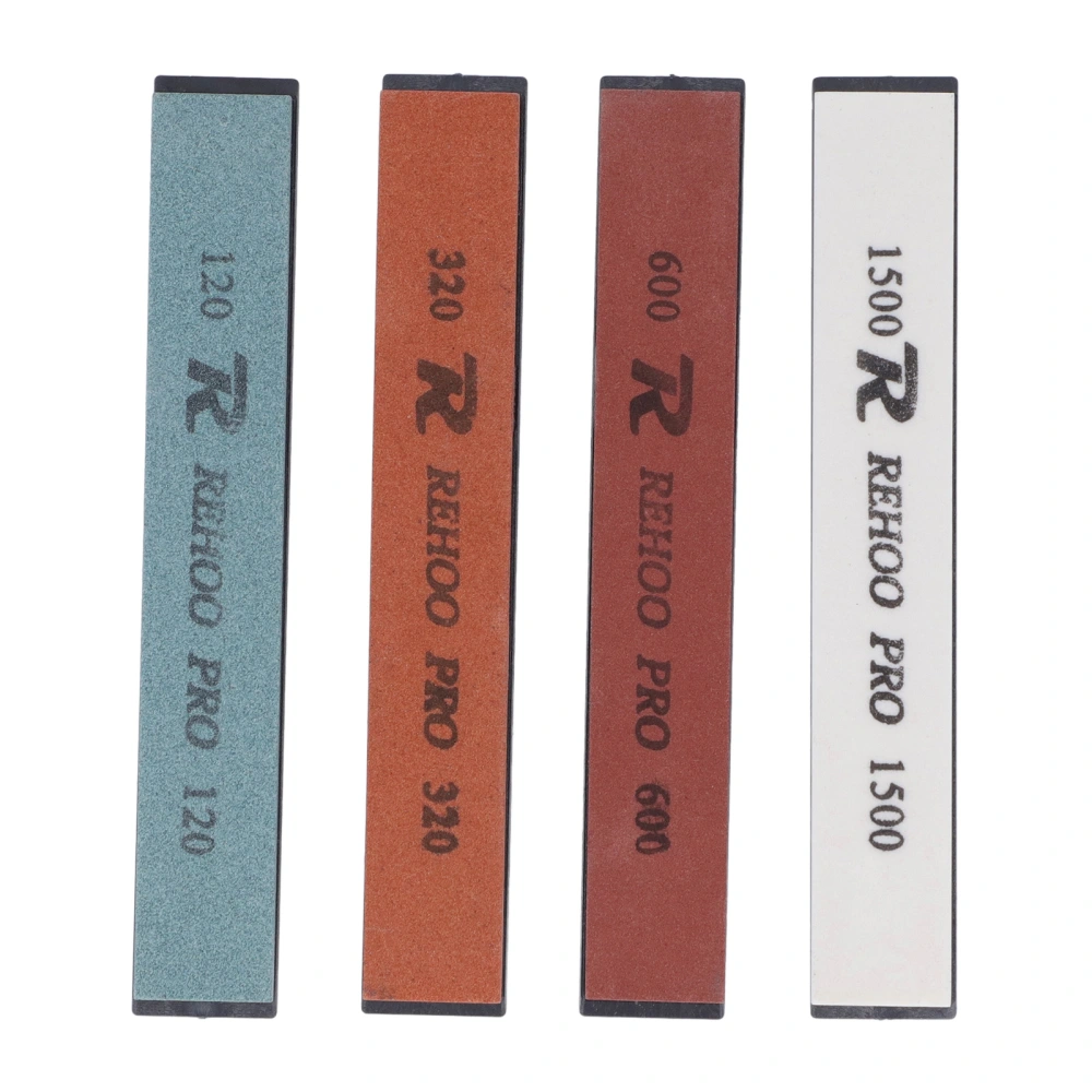 4PCS Knife Sharpening Stone Fixed Angle Whetstone Knife Sharpener Set 120 320 600 1500 Grit Water Stone