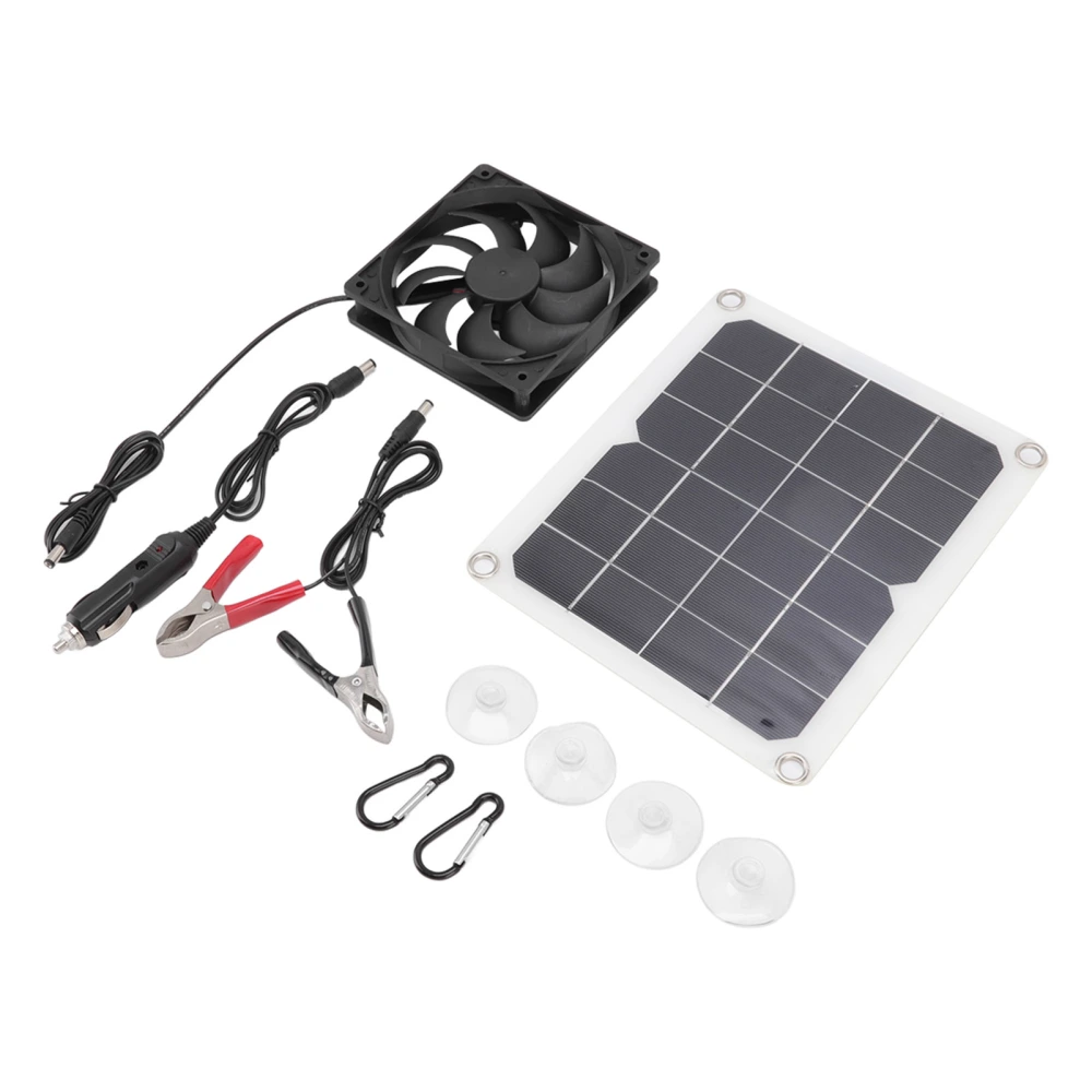 10W 6V Solar Panel Fan Kit 3000 Rpm Silicon Plastic Solar Panel Fan Solar Exhaust Fan Portable Fan for Greenhouse Pet