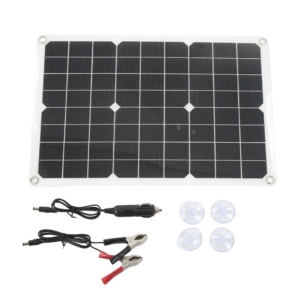 Solar Panel Kit Monocrystalline High Conversion Rate Dual USB Interface Output DIY Solar Panel for Hiking Camping 20W 5V