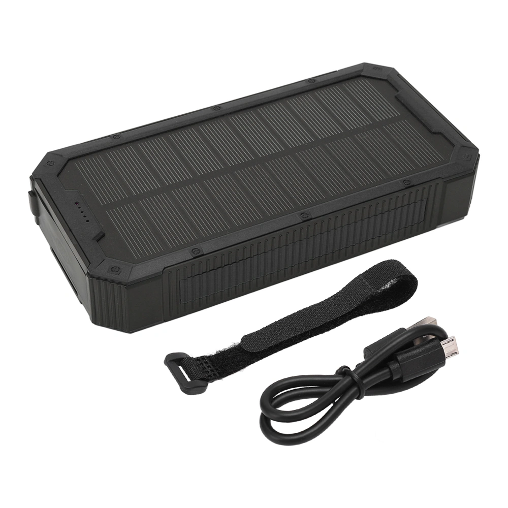 Solar Charger 36800mAh Solar Power Bank Portable Charger with 36LEDs for Climbing Black