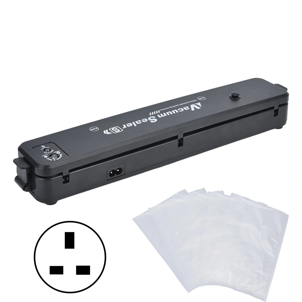 Vacuum Sealer Machine Multifunctional Mini Portable Automatic Food Vacuum Sealer for Home Kitchen 100‑240V Black UK Plug