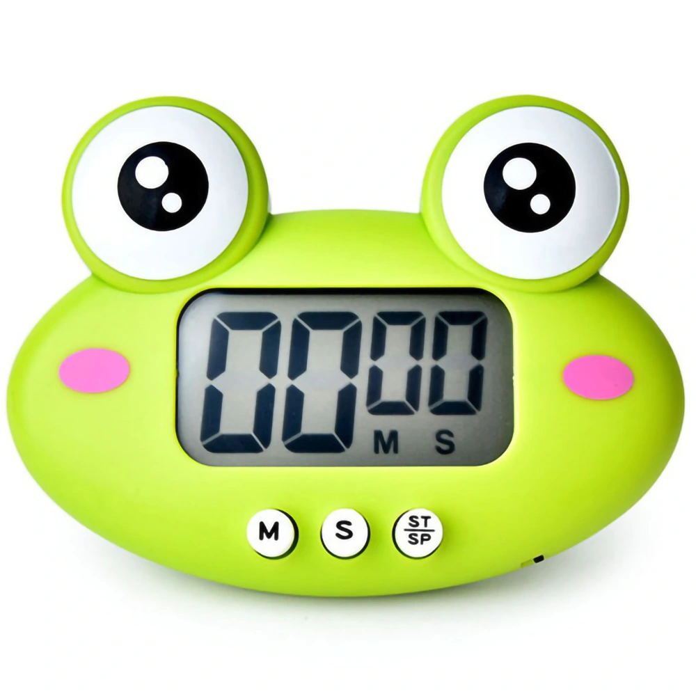 Animal Timer Student Magnetic Digital Digital 100 Minutes Timing Countdown Timer With Battery for Kitchen Forest Green Frog