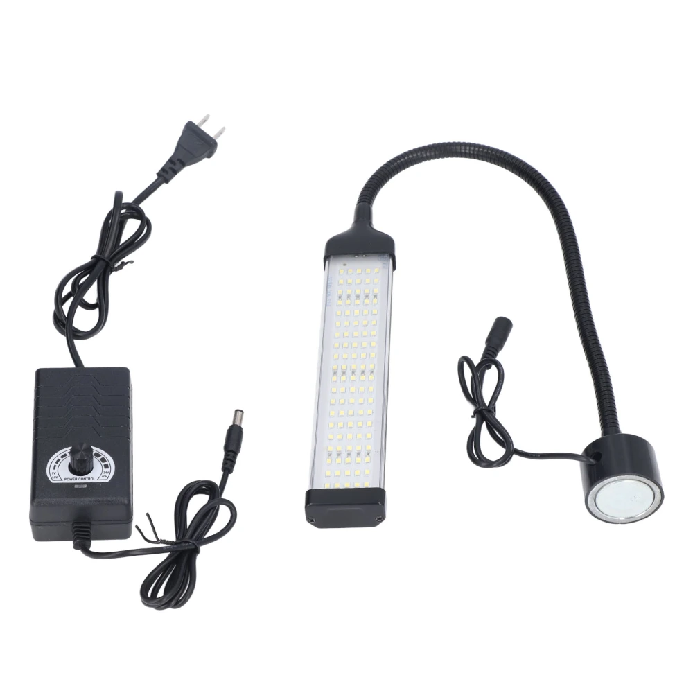 LED Working Light 21W Dimmable Flexible Hose Machine Working Lamp with Round Magnetic Base US Plug 100‑240V