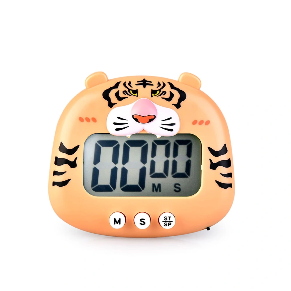 Animal Timer Student Magnetic Digital Digital 100 Minutes Timing Countdown Timer With Battery for Kitchen Orange Tiger